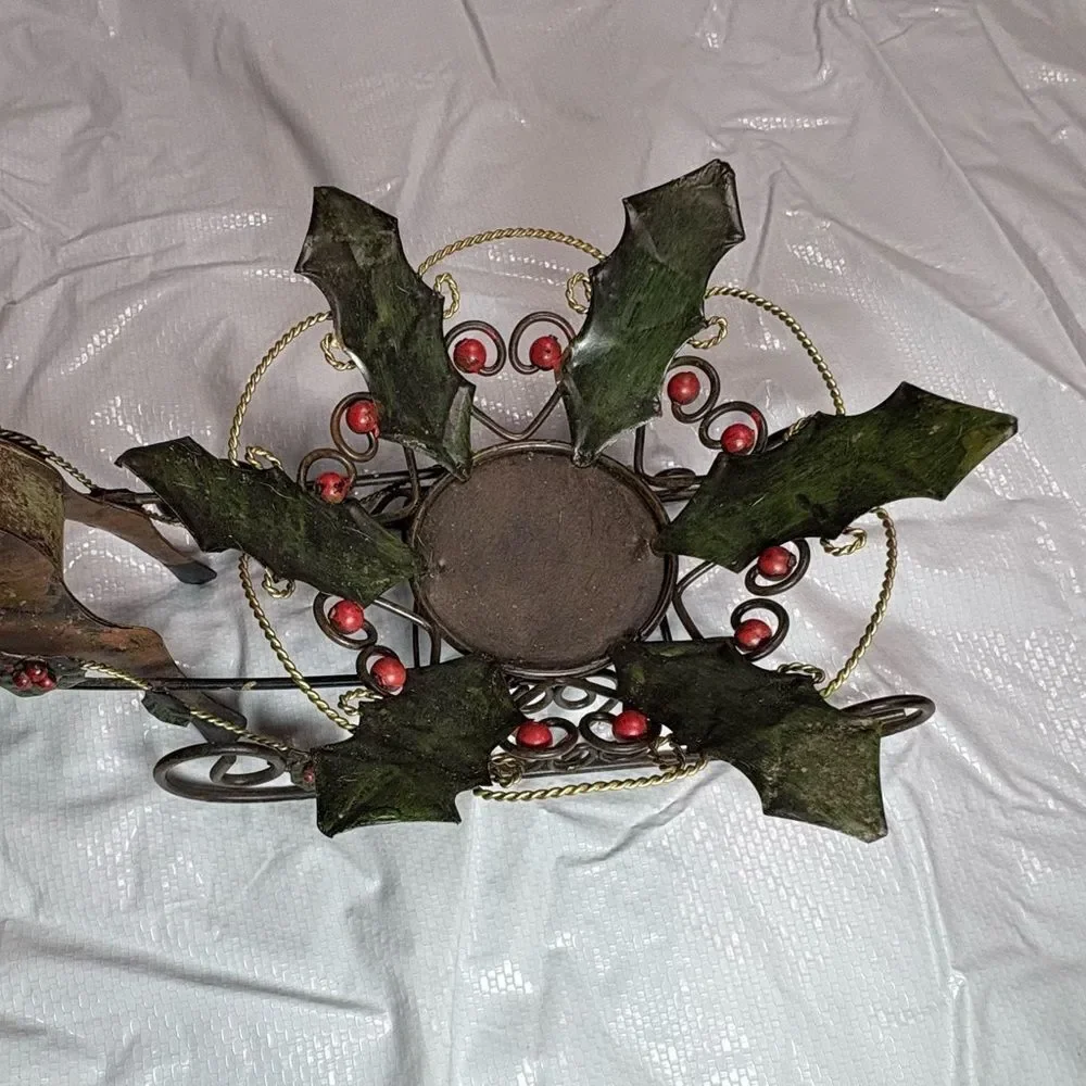 Elegant Reindeer and Sleigh Holiday Decor Candle holder